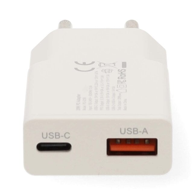 Nedis USB-Ladegerät | USB-C PD & USB-A QC | GaN | 30W | Weiß