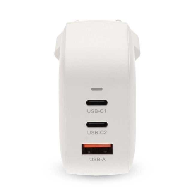 Nedis USB-Ladegerät | 2x USB-C PD & 1x USB-A QC | GaN | 70W | Weiß