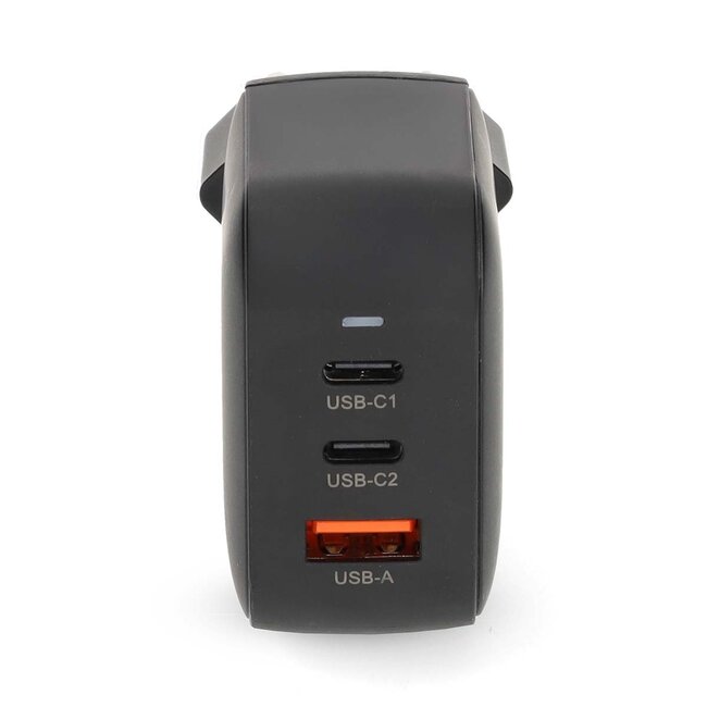 Nedis USB-Ladegerät | 2x USB-C PD & 1x USB-A QC | GaN | 70W | Schwarz