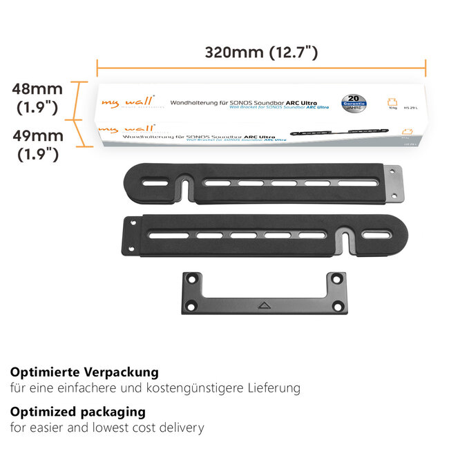 My Wall Wandhalterung für Sonos ARC Ultra | Schwarz