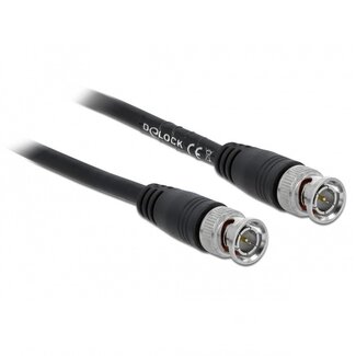 DeLOCK BNC Kabel RG59 75 Ohm Kupfer Schwarz 3 Meter