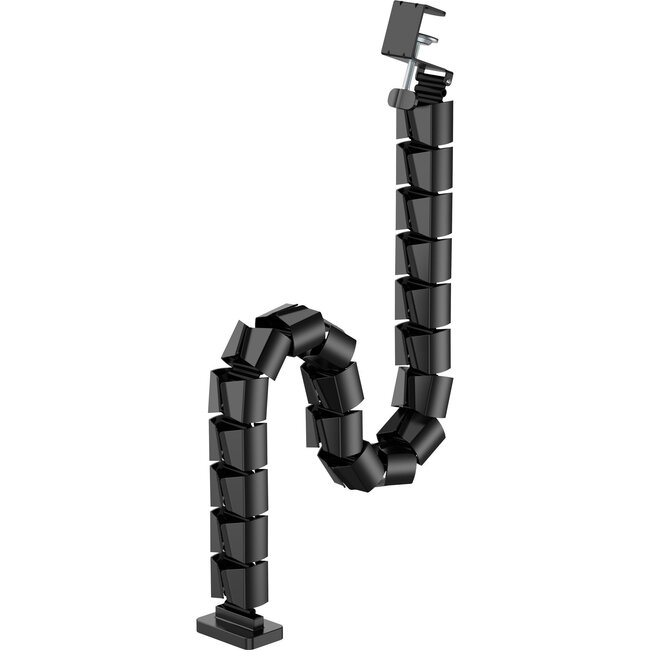 InLine Flexibler Kabelkanal für Schreibtisch | Tischklemme | 134 cm | Schwarz
