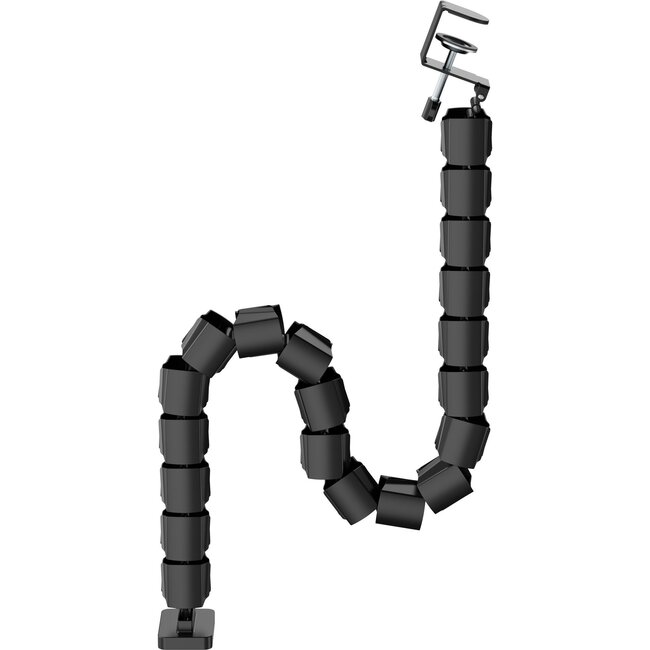 InLine Flexibler Kabelkanal für Schreibtisch | Tischklemme | 134 cm | Schwarz