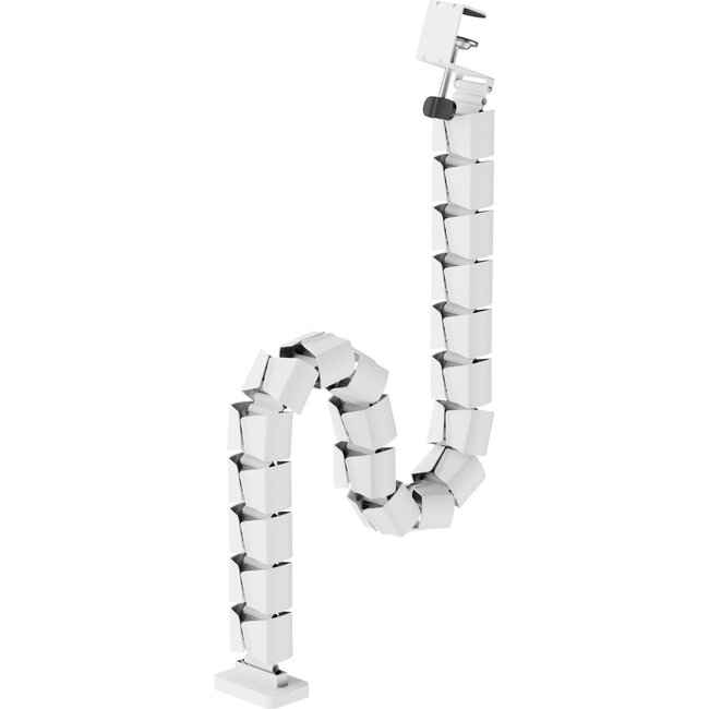 InLine Flexibler Kabelkanal für Schreibtisch | Tischklemme | 134 cm | Weiß