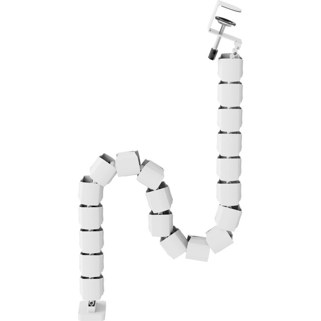 InLine Flexibler Kabelkanal für Schreibtisch | Tischklemme | 134 cm | Weiß