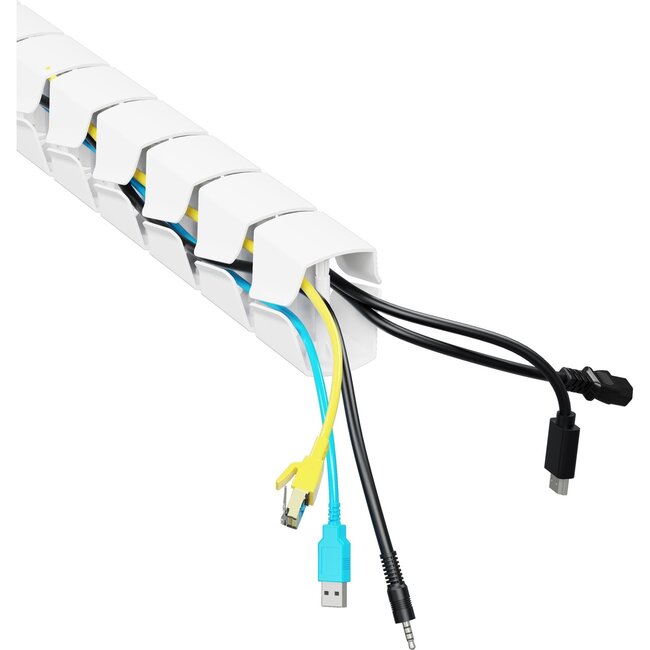 InLine Flexibler Kabelkanal für Schreibtisch | Tischklemme | 134 cm | Weiß