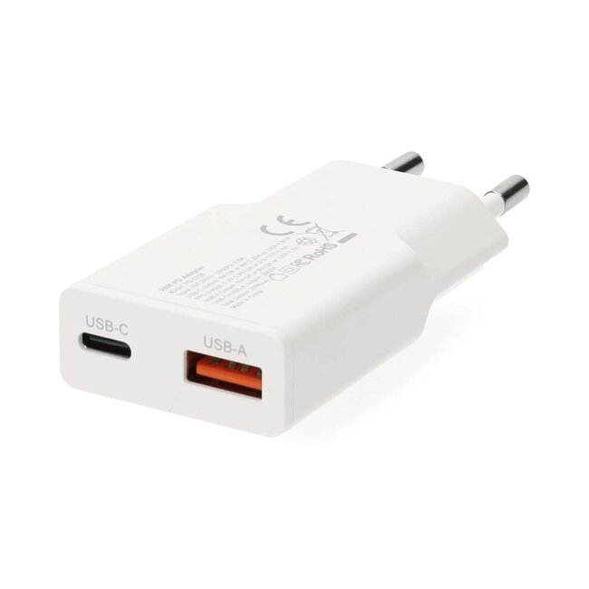 Nedis USB-Ladegerät | USB-C PD & USB-A QC | inkl. USB-C Kabel | GaN | 20W | Weiß