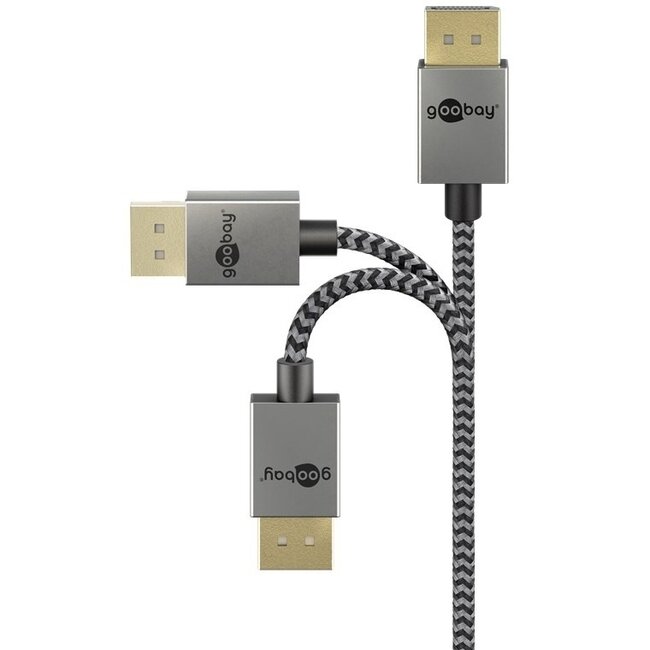 Goobay Plus DisplayPort Kabel | Slimline | DP2.1 (10K 60Hz) | UHBR10 (40Gbit/s) | 1 Meter