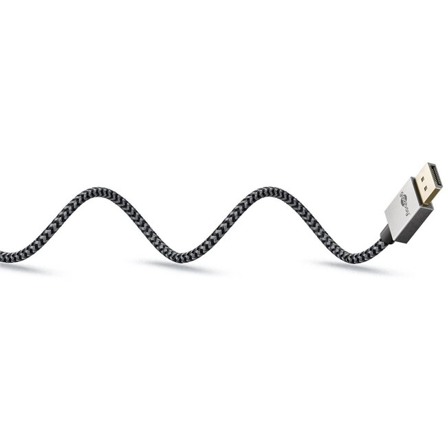 Goobay Plus DisplayPort Kabel | Slimline | DP2.1 (10K 60Hz) | UHBR10 (40Gbit/s) | 2 Meter