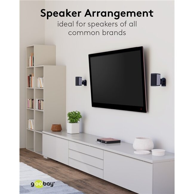 Goobay Lautsprecher-Wandhalterung | 4er Set | bis 3,5 kg | Schwarz