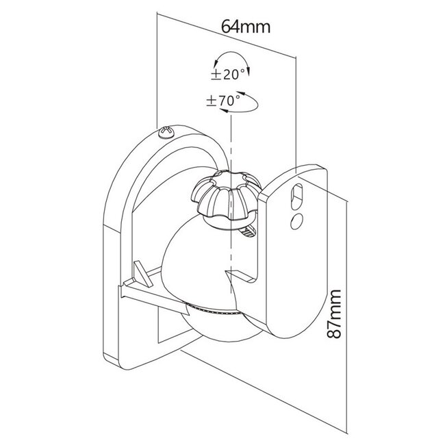 Goobay Lautsprecher-Wandhalterung | 4er Set | bis 3,5 kg | Schwarz