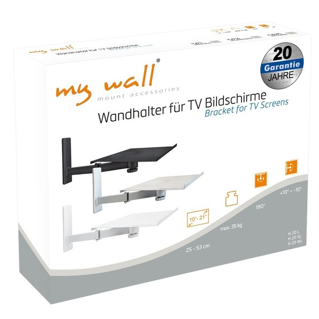 My Wall universelle Wandhalterung für Bildschirm, Notebook und Lautsprecher | Weiß