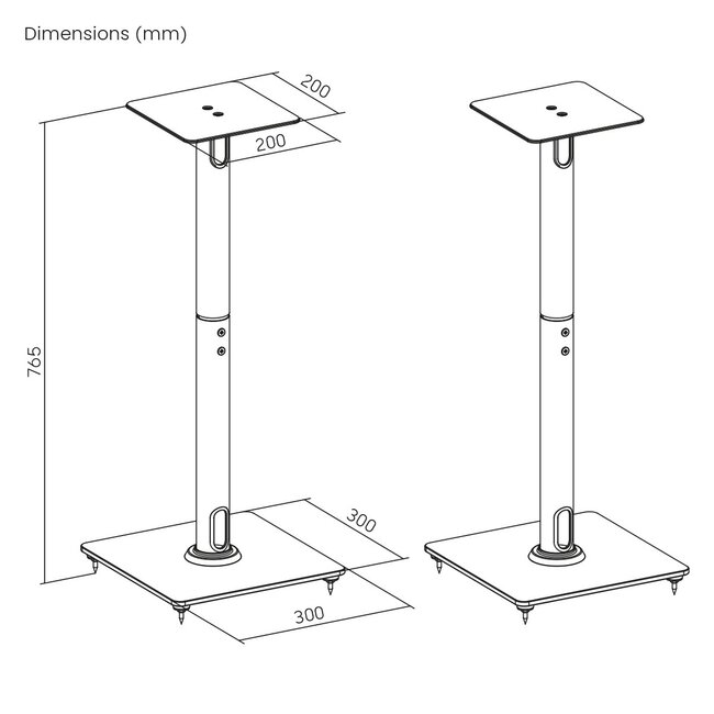My Wall Lautsprecherständer Set | bis 25 kg | 76,5 cm hoch