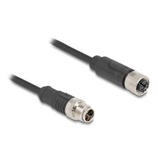 DeLOCK M12 8-polige X-codierte Industrie-Netzwerkverlängerung | CAT5e | PVC | 5 Meter