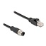 M12 4-pol D-codiert (m) - RJ45 (m) Industriekabel | CAT5e | PU | 0,5 m