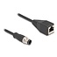 M12 4-pol D-codiert (m) - RJ45 (w) Industriekabel | CAT5e | PU | 0,5 m