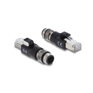 DeLOCK M12 4-pol D-codiert (m) - RJ45 (m) Industrie Netzwerkadapter | CAT5e | PVC