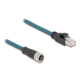 DeLOCK M12 8-polig A-codiert (V) - RJ45 (m) Industriekabel | CAT5e | PUR | 0,50 m