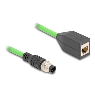 DeLOCK M12 8-polig A-codiert (m) - RJ45 (w) Industriekabel | CAT5e | PUR | 0,50 m