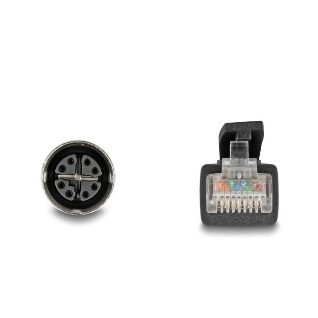 M12 8-pol X-codiert (w) - RJ45 (m) Industriekabel | CAT5e | PVC | 5 Meter