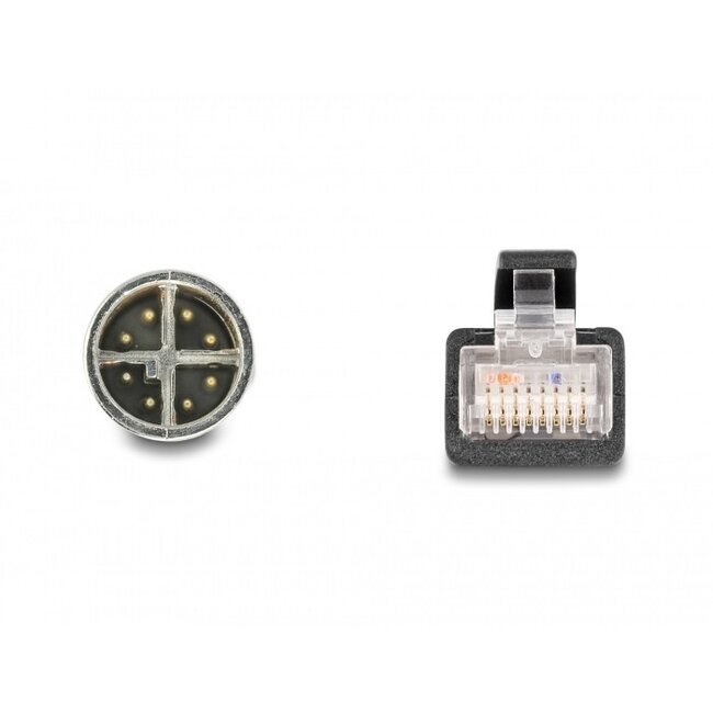 M12 8-pol X-codiert (m) - RJ45 (m) Industriekabel | CAT6a | PUR | 0,50 m