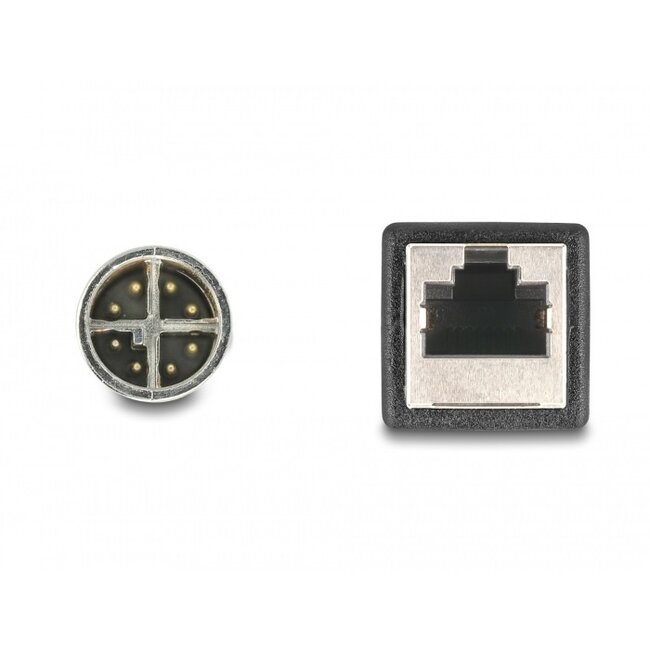 M12 8-pol X-codiert (m) - RJ45 (w) Industriekabel | CAT6a | PUR | 0,50 m