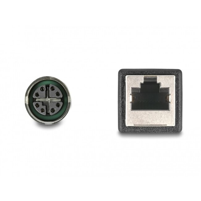 M12 8-polig X-codiert (w) - RJ45 (w) Industriekabel | CAT6a | PUR | 0,50 m