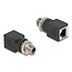 M12 8-pol X-codiert (m) - RJ45 (w) Industrie Netzwerkadapter | Einbau | CAT6a | PUR