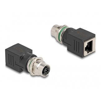 DeLOCK M12 8-pol X-codiert (m) - RJ45 (m) Industrie Netzwerkadapter | Einbau | CAT6a | PUR