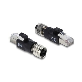 DeLOCK M12 8-pol X-codiert (w) - RJ45 (m) Industrie Netzwerkadapter | CAT6 | PVC