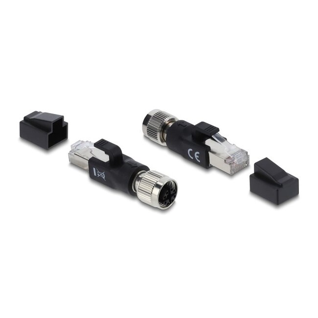 M12 8-pol X-codiert (w) - RJ45 (m) Industrie Netzwerkadapter | CAT6 | PVC