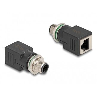 DeLOCK M12 8-pol A-codiert (m) - RJ45 (w) Industrie Netzwerkadapter | Einbau | CAT5e | PUR