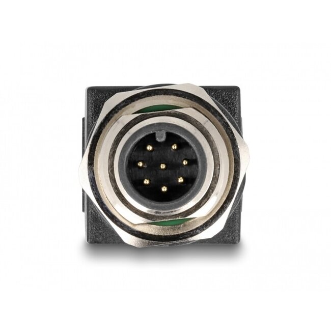 M12 8-pol A-codiert (m) - RJ45 (w) Industrie Netzwerkadapter | Einbau | CAT5e | PUR