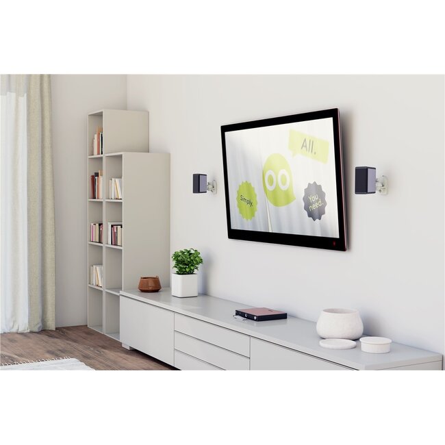 Goobay Lautsprecher-Wandhalterung | 4er Set | bis 3,5 kg | Weiß