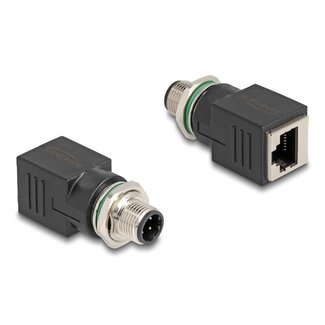 DeLOCK M12 4-pol D-codiert (m) - RJ45 (w) Industrie Netzwerkadapter | Einbau | CAT5e | PUR