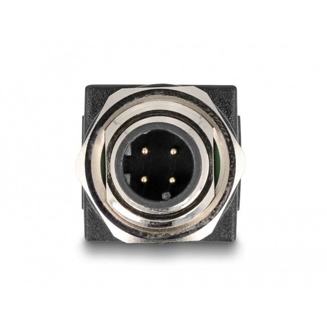 M12 4-pol D-codiert (m) - RJ45 (w) Industrie Netzwerkadapter | Einbau | CAT5e | PUR