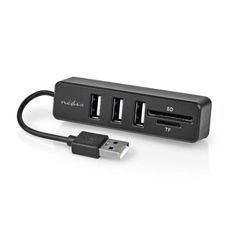 Nedis Nedis USB 2.0 Hub mit 3 Ports und Kartenleser | busbetrieben | 0,10 m