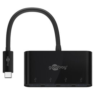 Goobay Goobay USB-Hub (USB-C) | 4x USB-A | USB 3.0 5 Gbps | Schwarz | 0,15 m
