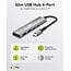 Goobay USB-Hub (USB-C) | 2x USB-A + 2x USB-C | USB 3.0 5 Gbps | Aluminium | 0,10 m