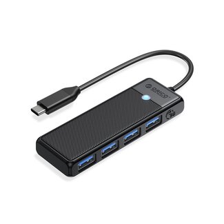 Orico Orico kompakter USB-C Hub | 4x USB-A | busbetrieben | USB 3.0 5 Gbps | schwarz | 0,15 m