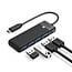Orico kompakter USB-C Hub | 4x USB-A | busbetrieben | USB 3.0 5 Gbps | schwarz | 0,15 m