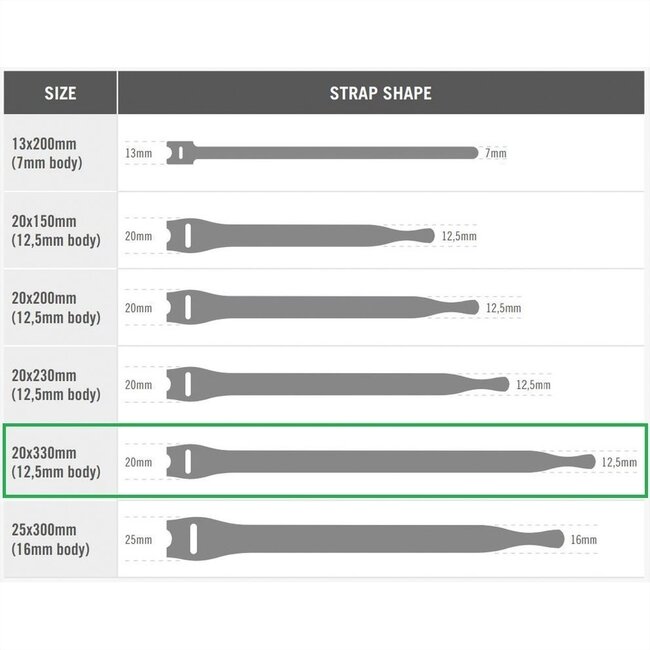 Velcro One-Wrap Kabelbinder Klettband | 330 x 12 mm | Blau | 100 Stück