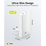 Goobay Flach USB-Ladegerät | 2x USB-C PD | GaN | 65W | Weiß