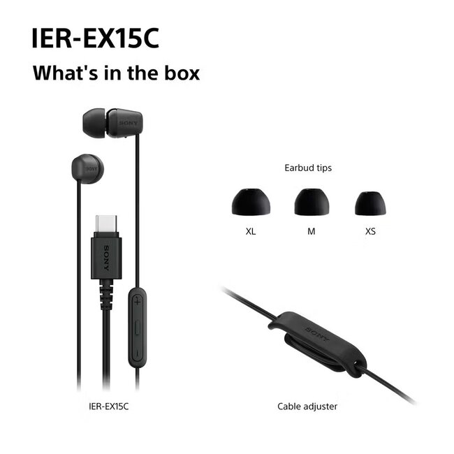 Sony In-Ear Kopfhörer mit Mikrofon | Stereo | USB-C | Schwarz