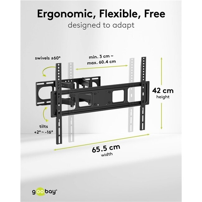 Goobay TV-Wandhalterung | bis 80 Zoll | Full Motion
