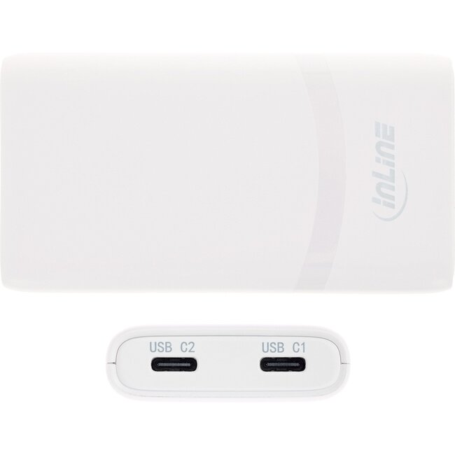 InLine USB Reise-Ladegerät Set | 2x USB-C PD | GaN | 65W | Weiß