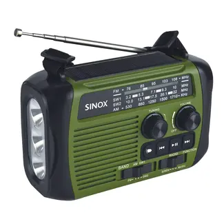 Sinox Sinox Notfallradio mit Taschenlampe | AM/FM/SW, Bluetooth & USB/Micro SD