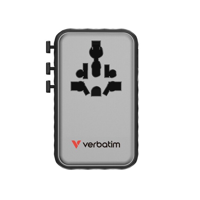 Verbatim CNT-170 Universal Reiseadapter | 1x USB-A + 3x USB-C | GaN | 170W