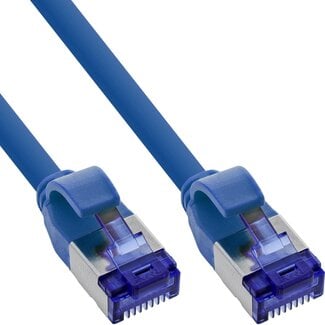 InLine SFTP CAT6a Slimline Flexibles Netzwerkkabel | TPE LSZH | Blau | 15 Meter