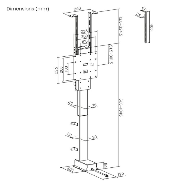 My Wall TV-Hebebügel | bis 32 Zoll | motorisiert | App-, Sprach- & Fernbedienung